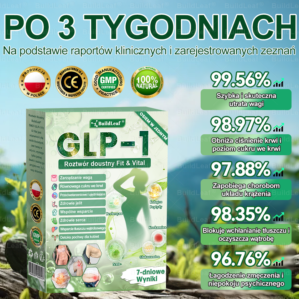 ❤️❤️Oficjalny sklep Polska | BuildLeaf® GLP-1 8-w-1 Fit & Vital Rozwiązanie (Jednorazowe dziennie, widoczne zmiany w ciągu 7 dni) ✅ Otyłość, zdrowie sercowo-naczyniowe, cukrzyca, bezdech senny, zdrowie jelit, problemy ze stawami i inne.