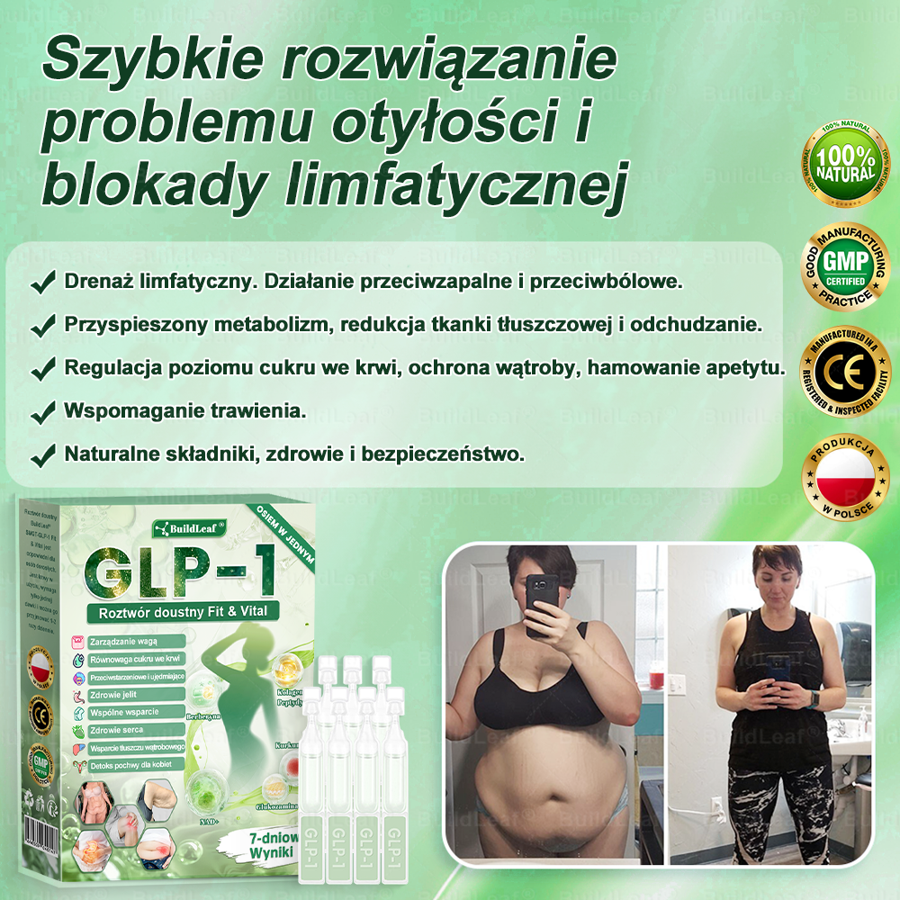 ❤️❤️Oficjalny sklep Polska | BuildLeaf® GLP-1 8-w-1 Fit & Vital Rozwiązanie (Jednorazowe dziennie, widoczne zmiany w ciągu 7 dni) ✅ Otyłość, zdrowie sercowo-naczyniowe, cukrzyca, bezdech senny, zdrowie jelit, problemy ze stawami i inne.